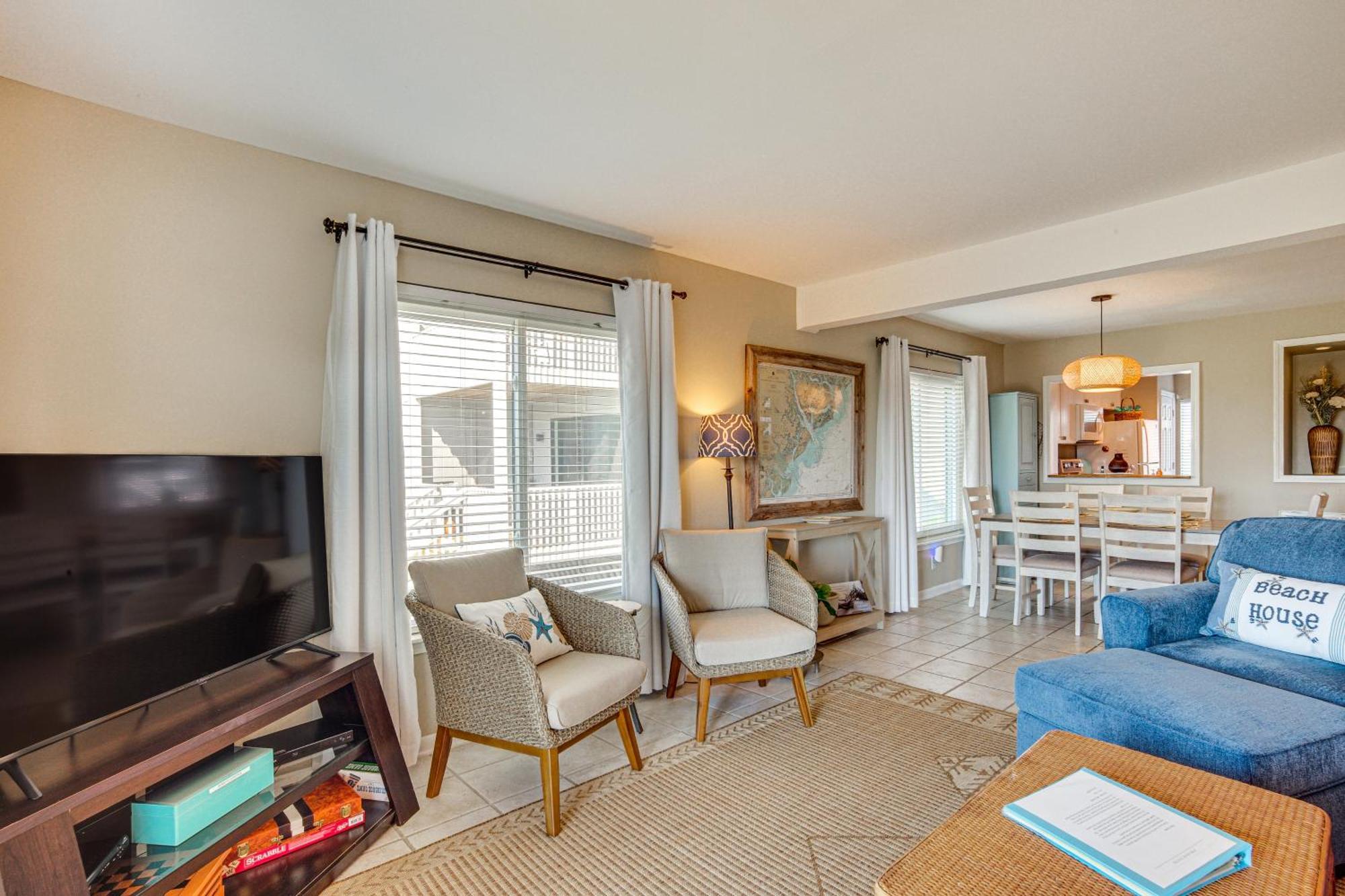 Harbor Island Condo With Deck - Steps To Beach! Oceanmarsh Subdivision Dış mekan fotoğraf
